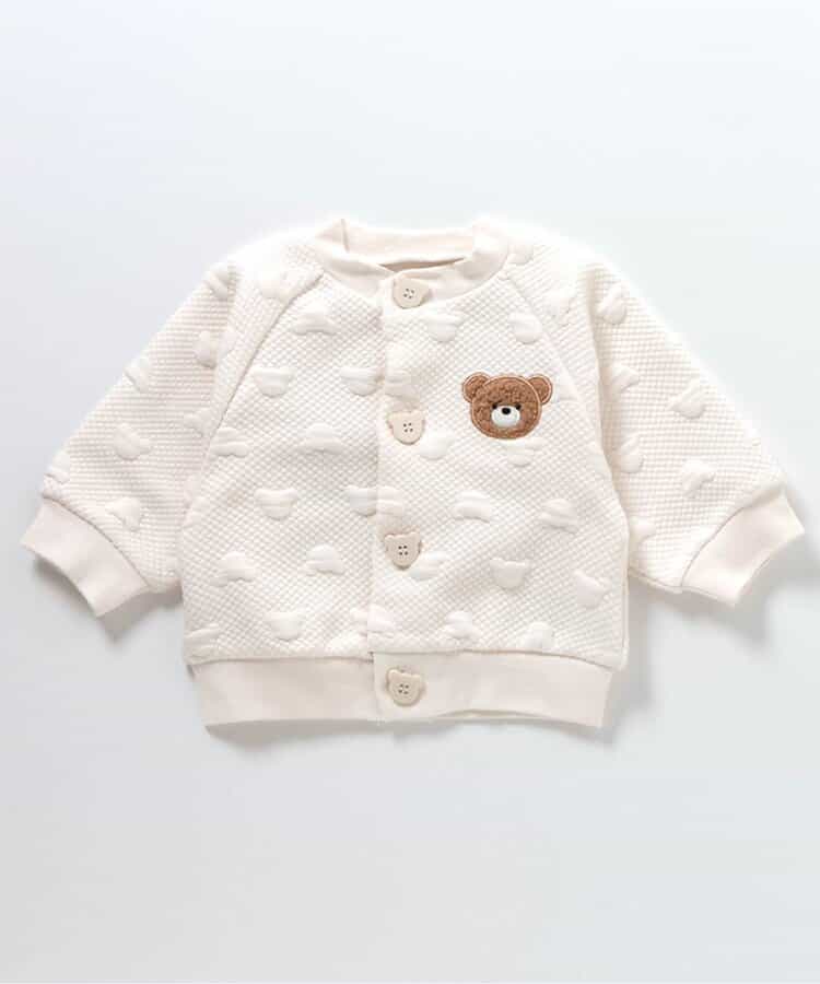 日本童裝 apres les cours x tiny bear Palette 提花外套 70-90cm 男童款/女童款 初生嬰兒 秋季 OUTERWEAR 聖誕紅/新年紅