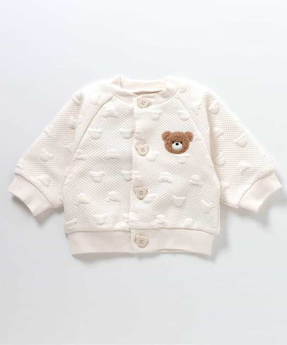 日本童裝 apres les cours x tiny bear Palette 提花外套 70-90cm 男童款/女童款 初生嬰兒 秋季 OUTERWEAR 聖誕紅/新年紅