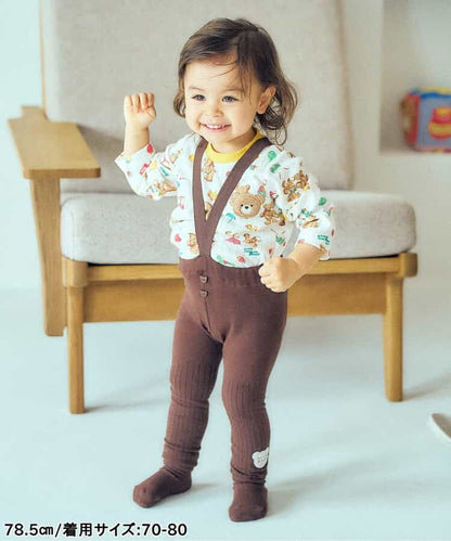 日本童裝 apres les cours x tiny bear Palette 襪褲連襪一套 70-80cm 男童款/女童款 初生嬰兒 秋季 PANTS