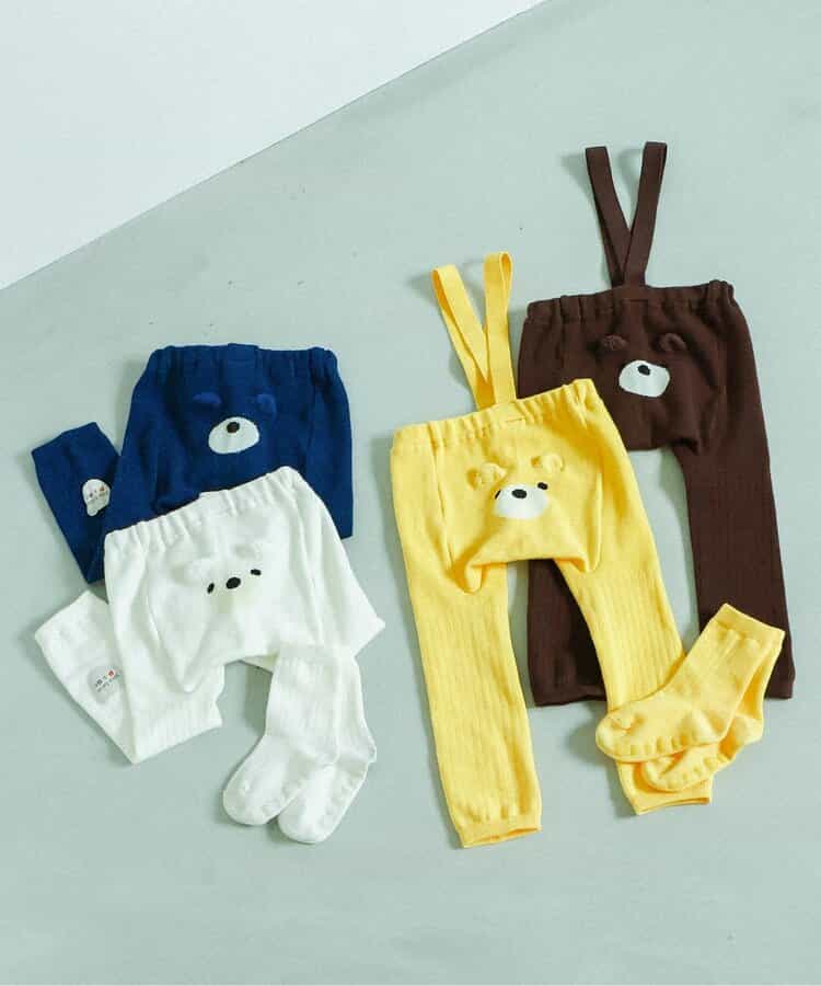 日本童裝 apres les cours x tiny bear Palette 襪褲連襪一套 70-80cm 男童款/女童款 初生嬰兒 秋季 PANTS