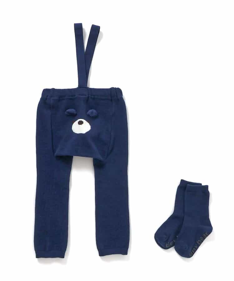日本童裝 apres les cours x tiny bear Palette 襪褲連襪一套 70-80cm 男童款/女童款 初生嬰兒 秋季 PANTS