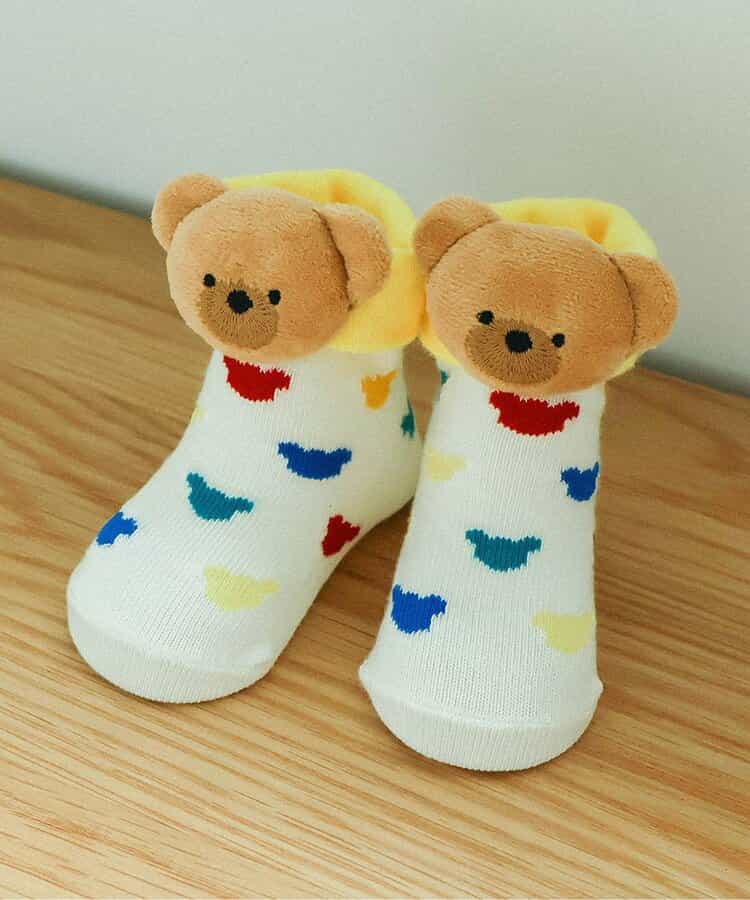 日本直送 apres les cours x tiny bear Palette 帶搖鈴襪一對 7-12cm 襪系列 初生嬰兒