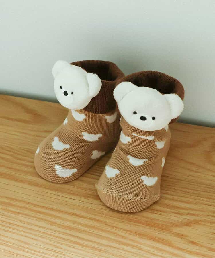 日本直送 apres les cours x tiny bear Palette 帶搖鈴襪一對 7-12cm 襪系列 初生嬰兒