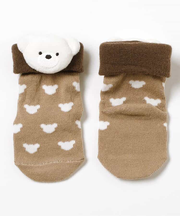 日本直送 apres les cours x tiny bear Palette 帶搖鈴襪一對 7-12cm 襪系列 初生嬰兒
