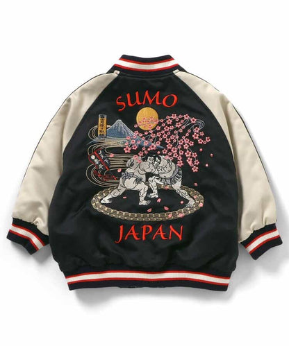 日本童裝 BREEZE SUMO 2Way 雙面兩著 日式和風刺繡棒球外套 110-140cm 男童款/女童款 秋季 (適合初秋、香港平均溫度、寒冷天氣）OUTERWEAR