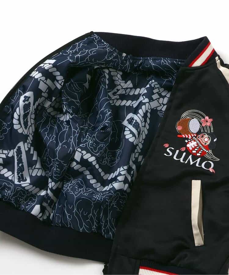 日本童裝 BREEZE SUMO 2Way 雙面兩著 日式和風刺繡棒球外套 110-140cm 男童款/女童款 秋季 (適合初秋、香港平均溫度、寒冷天氣）OUTERWEAR