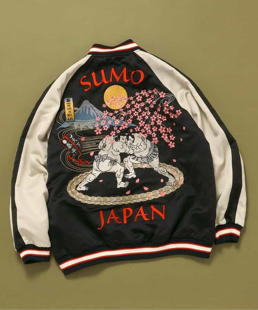 日本童裝 BREEZE SUMO 2Way 雙面兩著 日式和風刺繡棒球外套 2XL-3XL 大人款 秋季 (適合初秋、香港平均溫度、寒冷天氣）OUTERWEAR