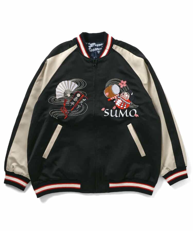 日本童裝 BREEZE SUMO 2Way 雙面兩著 日式和風刺繡棒球外套 2XL-3XL 大人款 秋季 (適合初秋、香港平均溫度、寒冷天氣）OUTERWEAR