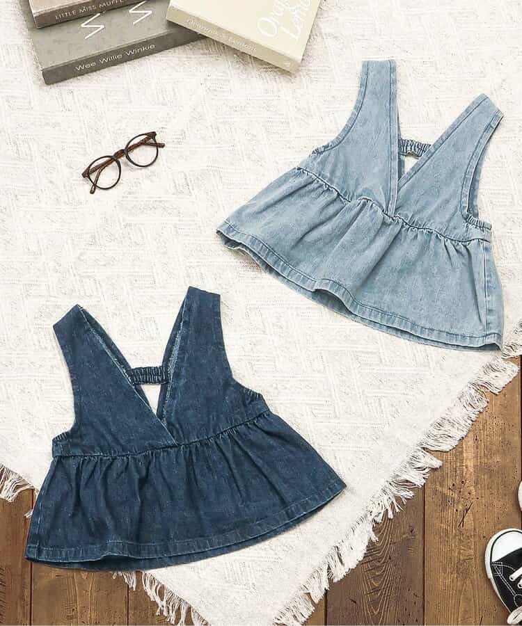 日本童裝 BREEZE 牛仔背心 80-140cm 女童款 秋季 TOPS