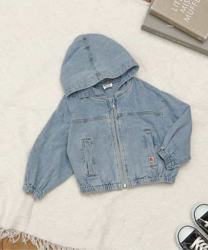 日本童裝 BREEZE 牛仔拉鍊連帽外套 80-140cm 女童款 秋季 OUTERWEAR