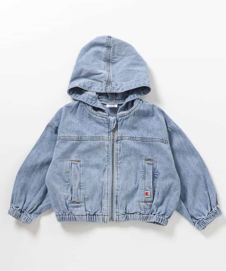 日本童裝 BREEZE 牛仔拉鍊連帽外套 80-140cm 女童款 秋季 OUTERWEAR