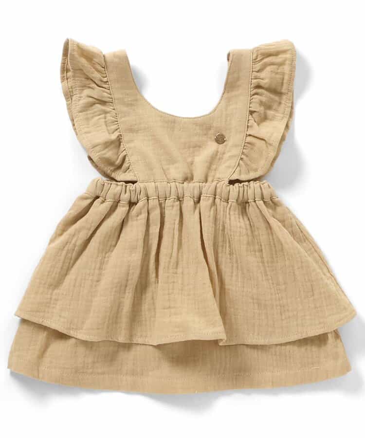 日本童裝 BREEZE 薄紗束腰連身裙 70-80cm 初生嬰兒 女童款 秋季 DRESSES