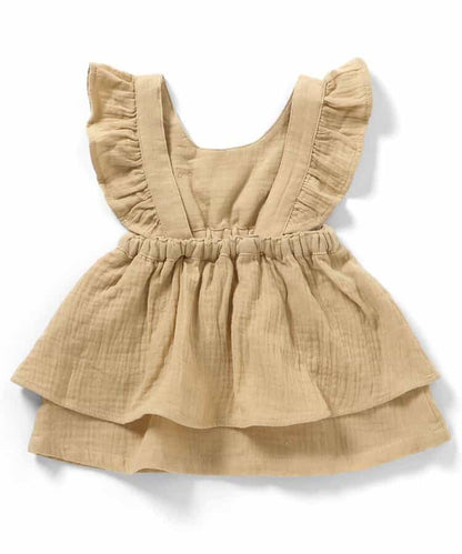日本童裝 BREEZE 薄紗束腰連身裙 70-80cm 初生嬰兒 女童款 秋季 DRESSES