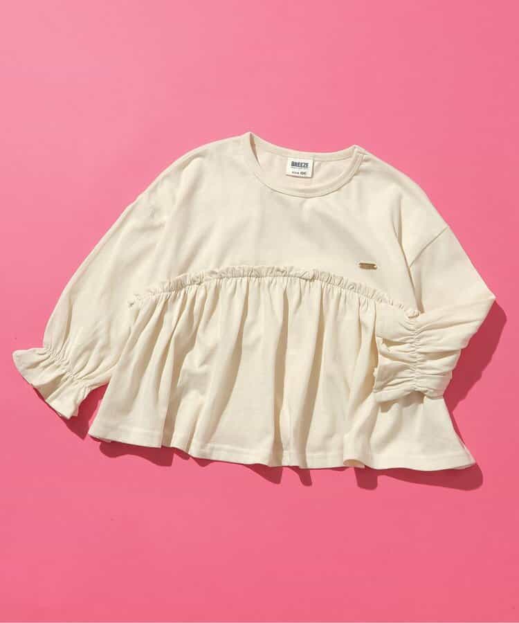 日本童裝 BREEZE 荷葉邊長袖上衣 80-140cm 女童款 秋季 TOPS