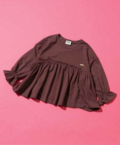 日本童裝 BREEZE 荷葉邊長袖上衣 80-140cm 女童款 秋季 TOPS