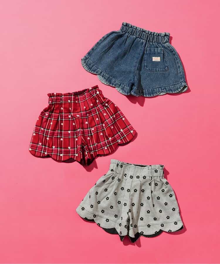 日本童裝 BREEZE 荷葉邊短褲 80-140cm 女童款 秋季  PANTS 聖誕紅/新年紅