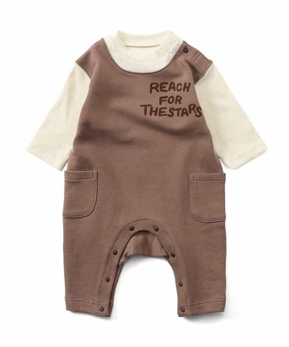 日本童裝 BREEZE 假兩件連衣 70-80cm 男童款 初生嬰兒 秋季 Jumpsuit