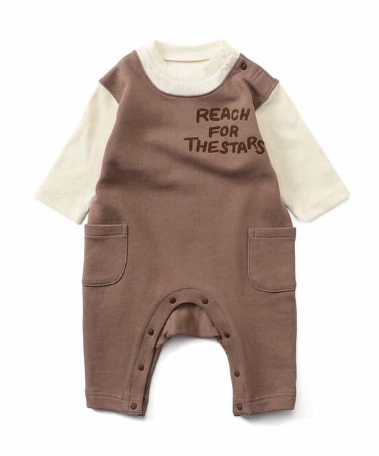日本童裝 BREEZE 假兩件連衣 70-80cm 男童款 初生嬰兒 秋季 Jumpsuit