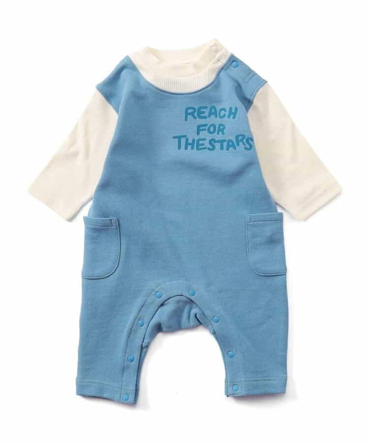 日本童裝 BREEZE 假兩件連衣 70-80cm 男童款 初生嬰兒 秋季 Jumpsuit