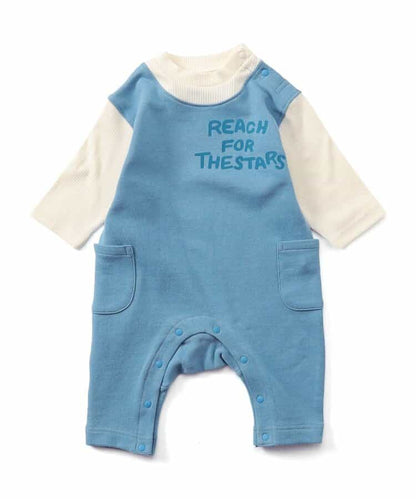 日本童裝 BREEZE 假兩件連衣 70-80cm 男童款 初生嬰兒 秋季 Jumpsuit
