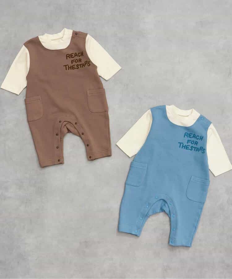 日本童裝 BREEZE 假兩件連衣 70-80cm 男童款 初生嬰兒 秋季 Jumpsuit
