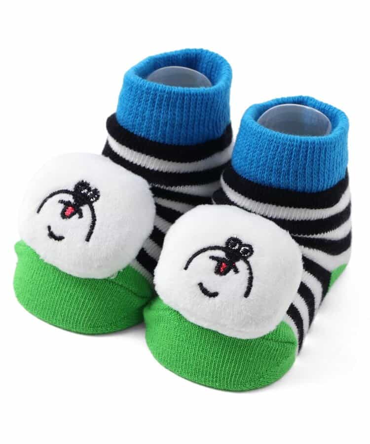 日本直送 BREEZE 動物搖鈴襪一對 7-12cm 襪系列 初生嬰兒