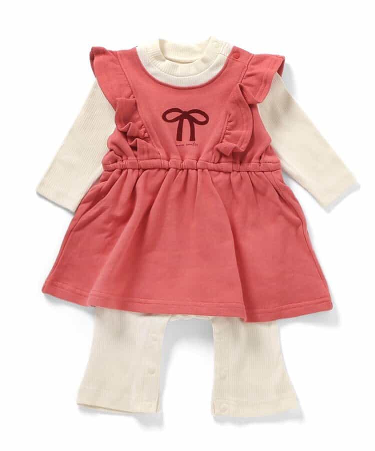 日本童裝 BREEZE 假兩件連衣 70-80cm 女童款 初生嬰兒 秋季 Jumpsuit
