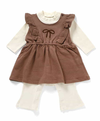 日本童裝 BREEZE 假兩件連衣 70-80cm 女童款 初生嬰兒 秋季 Jumpsuit