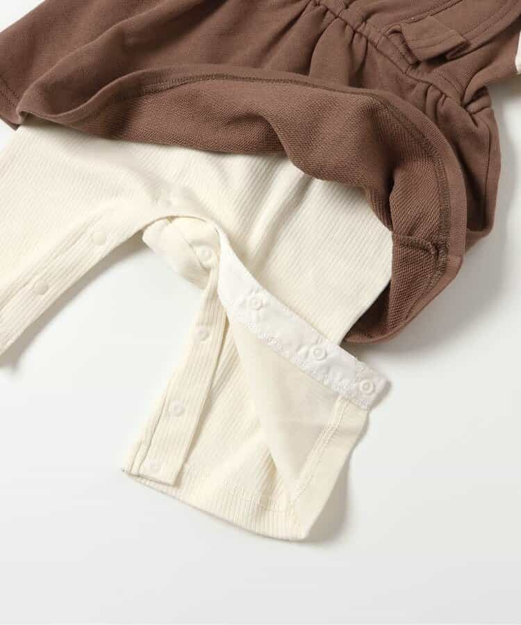 日本童裝 BREEZE 假兩件連衣 70-80cm 女童款 初生嬰兒 秋季 Jumpsuit