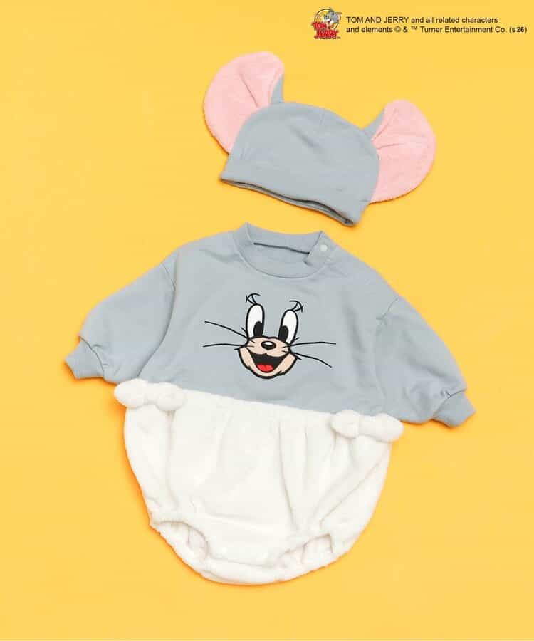 日本童裝 BREEZE x Tom and Jerry 連衣及帽 70-80cm 男童款/女童款 初生嬰兒 秋季 Jumpsuit