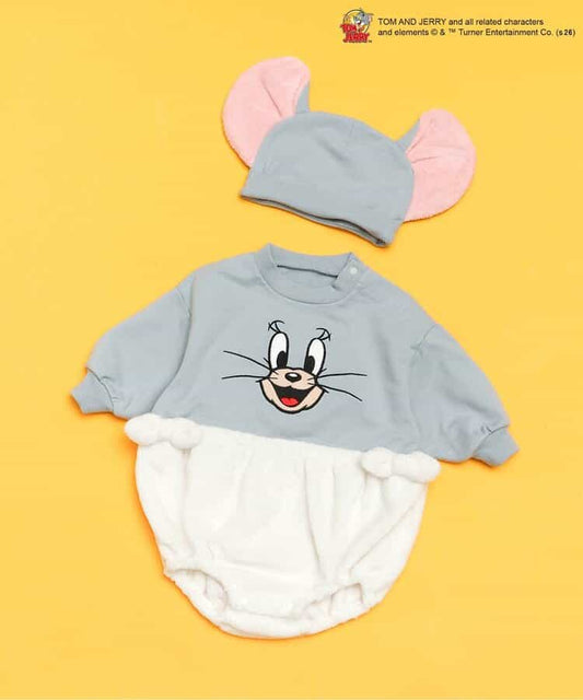 日本童裝 BREEZE x Tom and Jerry 連衣及帽 70-80cm 男童款/女童款 初生嬰兒 秋季 Jumpsuit