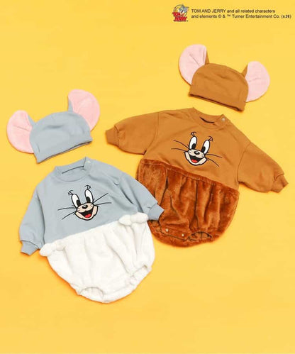 日本童裝 BREEZE x Tom and Jerry 連衣及帽 70-80cm 男童款/女童款 初生嬰兒 秋季 Jumpsuit