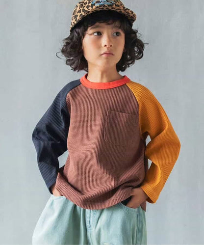 日本童裝 BREEZE 吸汗速乾 華夫格長袖上衣 80-140cm 男童款 秋季 TOPS