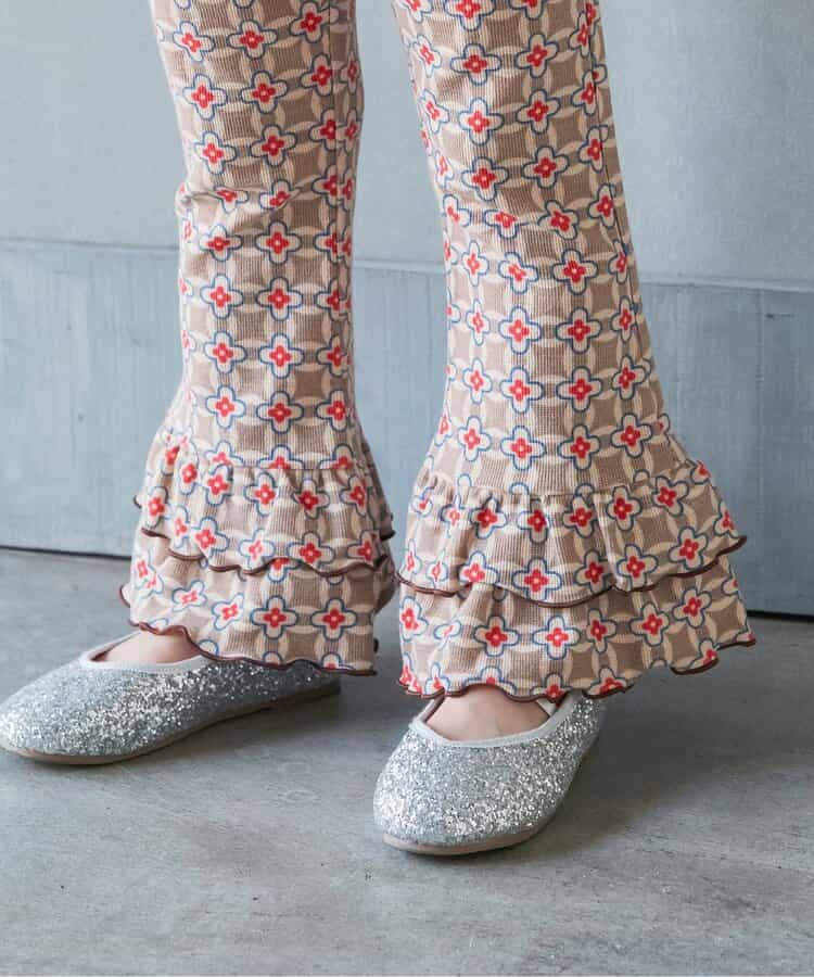 日本童裝 BREEZE 復古花紋荷葉邊長褲 80-140cm 女童款 秋季 PANTS