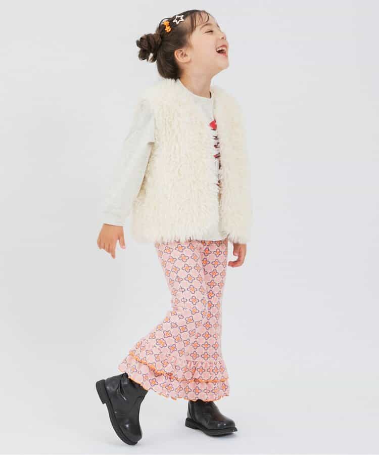 日本童裝 BREEZE 復古花紋荷葉邊長褲 80-140cm 女童款 秋季 PANTS