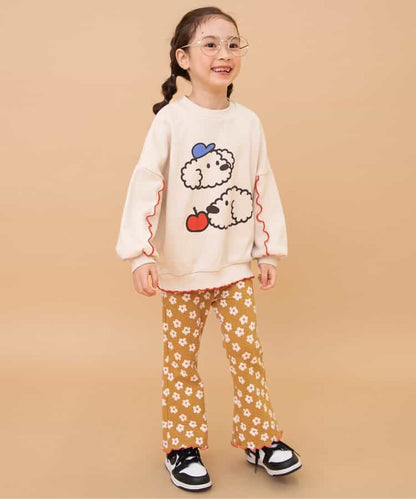 日本童裝 BREEZE 提花喇叭褲 80-140cm 女童款 秋季 PANTS