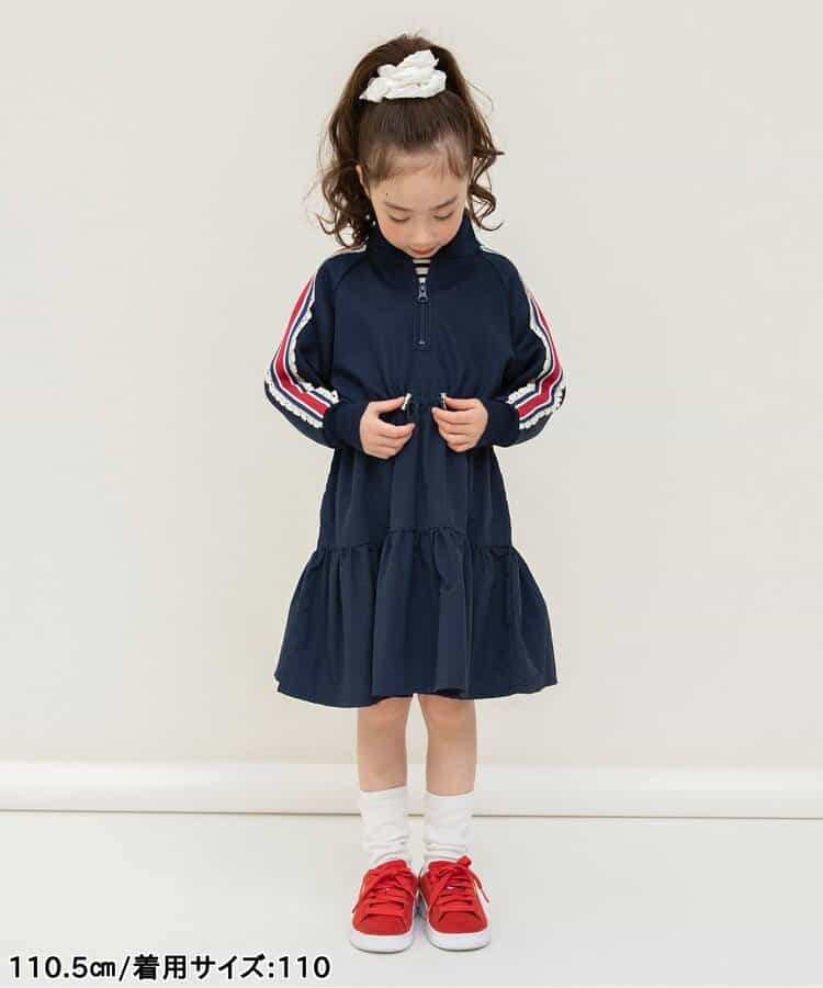 日本童裝 BREEZE 荷葉邊收腰連身裙 80-140cm 女童款 秋季 DRESSES