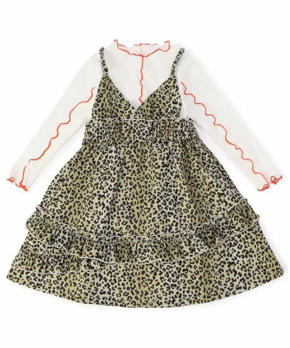 日本童裝 BREEZE  兩件套荷葉邊連身裙 80-140cm 女童款 秋季 TOPS DRESSES