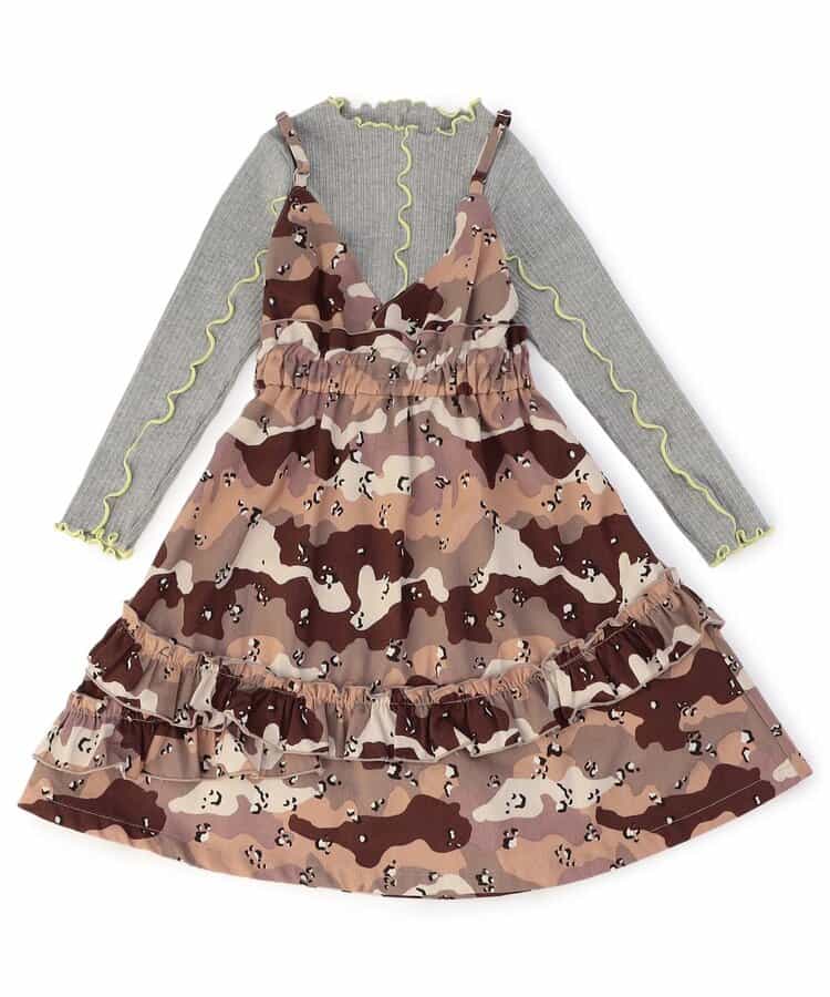 日本童裝 BREEZE  兩件套荷葉邊連身裙 80-140cm 女童款 秋季 TOPS DRESSES