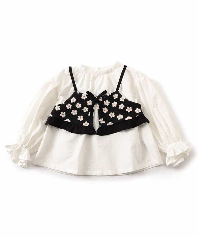 日本童裝 BREEZE 提花兩件套上衣 80-140cm 女童款 秋季 TOPS