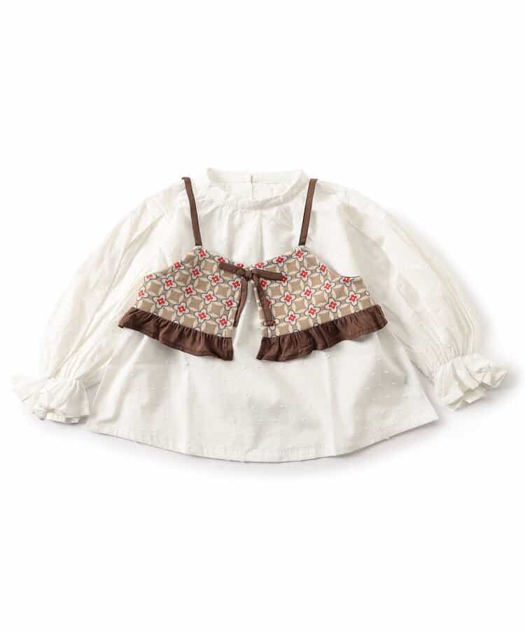 日本童裝 BREEZE 提花兩件套上衣 80-140cm 女童款 秋季 TOPS