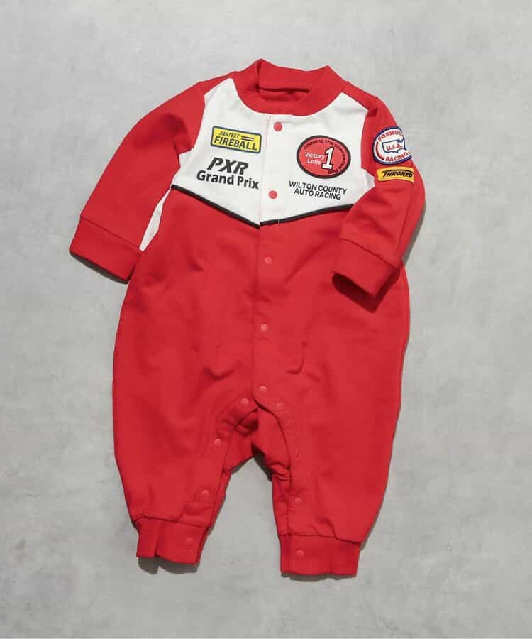 日本童裝 BREEZE  賽車服連衣 70-80cm 男童款/女童款 初生嬰兒 秋季 Jumpsuit 聖誕紅/新年紅