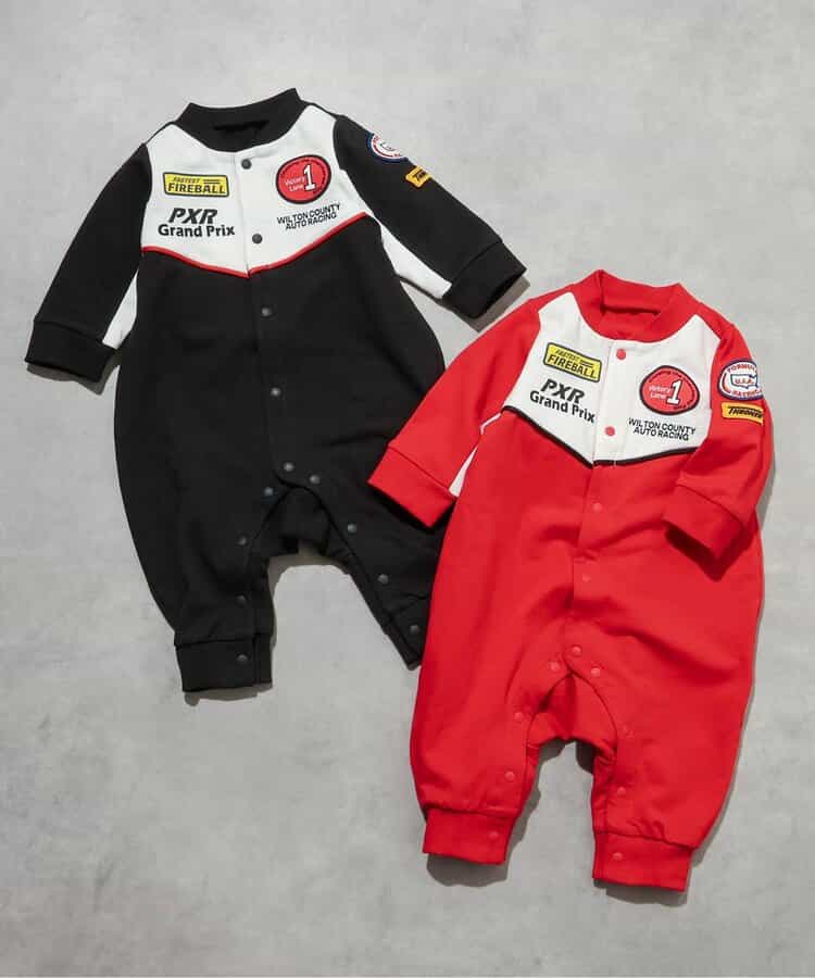 日本童裝 BREEZE  賽車服連衣 70-80cm 男童款/女童款 初生嬰兒 秋季 Jumpsuit 聖誕紅/新年紅
