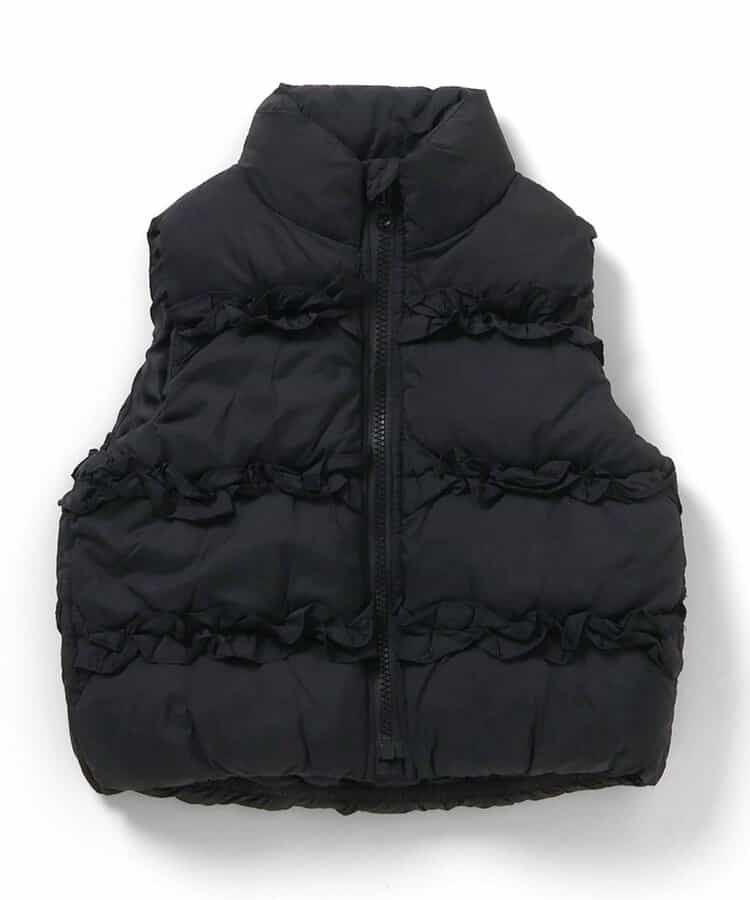 日本童裝 BREEZE 荷葉邊加厚背心外套 80-140cm 女童款 秋季 OUTERWEAR