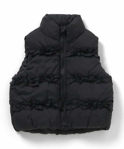 日本童裝 BREEZE 荷葉邊加厚背心外套 80-140cm 女童款 秋季 OUTERWEAR