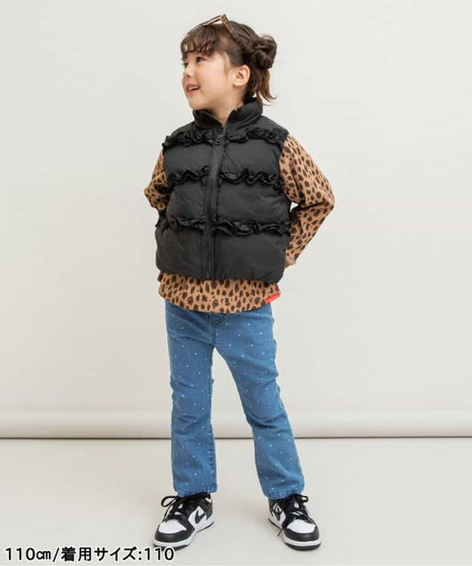 日本童裝 BREEZE 荷葉邊加厚背心外套 80-140cm 女童款 秋季 OUTERWEAR