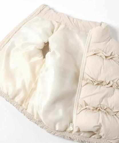 日本童裝 BREEZE 荷葉邊加厚背心外套 80-140cm 女童款 秋季 OUTERWEAR