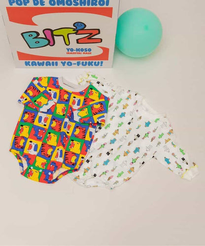 日本童裝 BREEZE 獨特全印花連衣 70-80cm 男童款/女童款 初生嬰兒 秋季 Jumpsuit