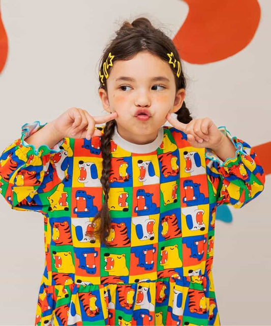 日本童裝 BREEZE 獨特全印花連身裙 80-130cm 女童款  秋季 DRESSES
