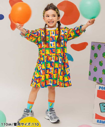 日本童裝 BREEZE 獨特全印花連身裙 80-130cm 女童款  秋季 DRESSES